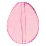 Flat irregular bead 25x20 mm in transparent resin - Pink x1