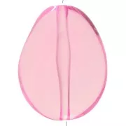 Flat irregular bead 25x20 mm in transparent resin - Pink x1