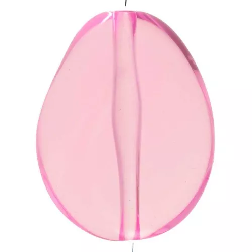 Flat irregular bead 25x20 mm in transparent resin - Pink x1
