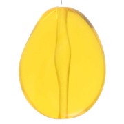 Flat irregular bead 25x20 mm in transparent resin - Yellow x1