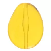 Flat irregular bead 25x20 mm in transparent resin - Yellow x1