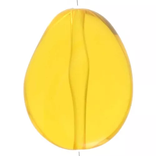 Flat irregular bead 25x20 mm in transparent resin - Yellow x1
