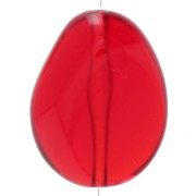 Flat irregular bead 25x20 mm in transparent resin - Red x1