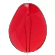 Flat irregular bead 25x20 mm in transparent resin - Red x1
