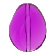 Flat irregular bead 25x20 mm in transparent resin - Violet x1