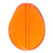 Flat irregular bead 25x20 mm in transparent resin - Orange x1