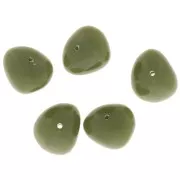 12x15mm Opaque resin nugget beads - Khaki x6