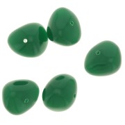 12x15 mm opaque resin nugget beads - Emerald green x6