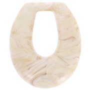33x27mm Hollow drop pendant in opaque resin - Beige marble x1|raw }}