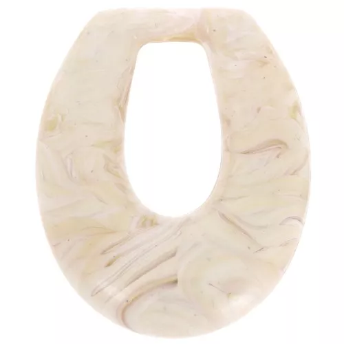 33x27mm Hollow drop pendant in opaque resin - Beige marble x1
