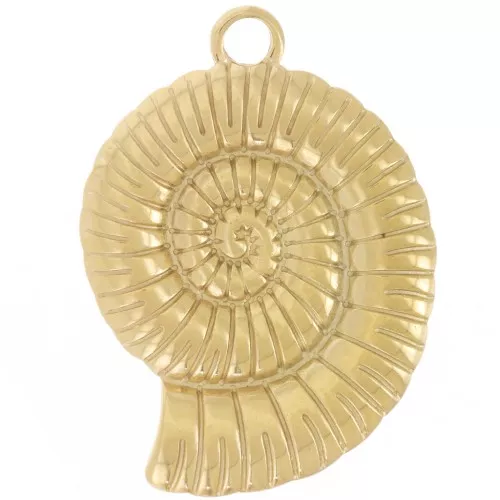 30x22mm Stainless steel 304L Shell pendant - Gold x1