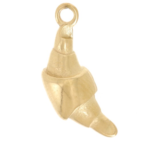 17x7mm 316L stainless steel crescent charm - Gold x1