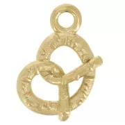 17x11mm Stainless Steel 316L Pretzel Charm Gold x1