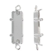 Setting separator PureCrystal 4547 21x7 mm Rhodium tone 2 loops|raw }}