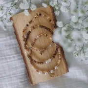 6mm 304L stainless steel Mini sun charm with rhinestones - Gold x1