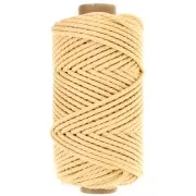 3mm Cotton macramé cord spool - Quality - Vanilla x50m