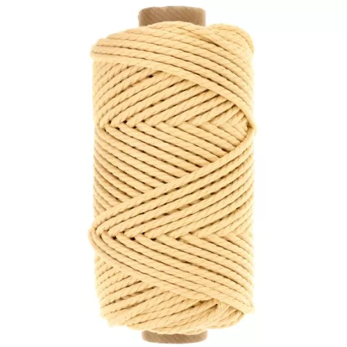 3mm Cotton macramé cord spool - Quality - Vanilla x50m