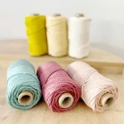 3mm Cotton macramé cord spool - Quality - Vanilla x50m