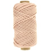 3mm Cotton macramé cord spool - Quality - Pale pink x50m|raw }}