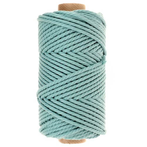 3mm Cotton macramé cord spool - Quality - Aqua marine x50m