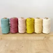 3mm Cotton macramé cord spool - Quality - Olive x50m