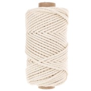 3mm Cotton macramé cord spool - Quality - Ivory x50m
