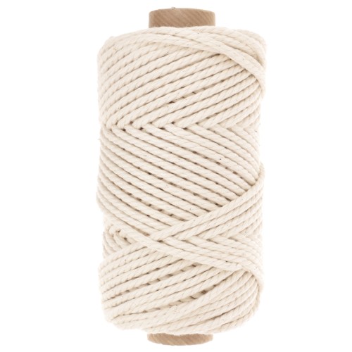 3mm Cotton macramé cord spool - Quality - Ivory x50m