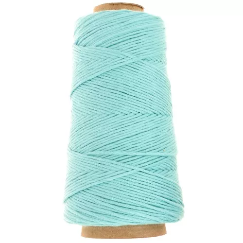 Organic Cotton Detox XL combed macramé cotton cord spool - Turquoise x200m
