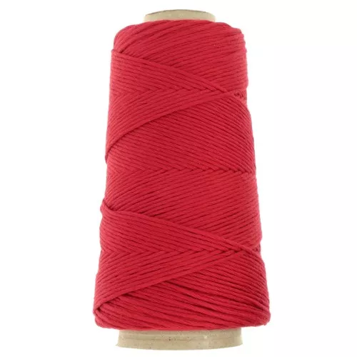 Organic Cotton Detox XL combed macramé cotton cord spool - Red x200m
