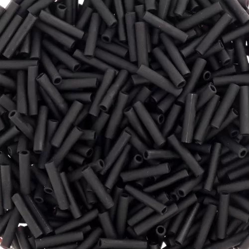 1.3x6mm Slender bugles Miyuki BGLS-401F - Black Mat x10g