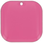 22mm Rounded square sequin in metal and epoxy resin - Candy pink x1
