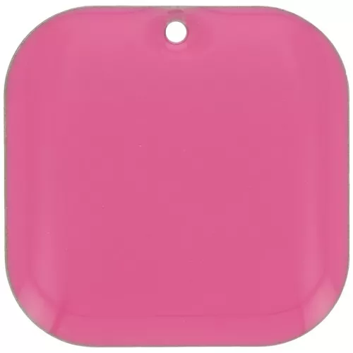 22mm Rounded square sequin in metal and epoxy resin - Candy pink x1