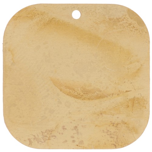 22mm Rounded square sequin - Rough brass x1
