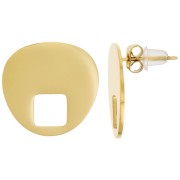 18mm 316L stainless steel design earstuds - Gold x2