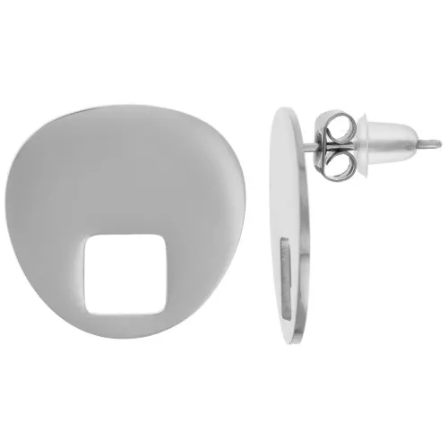 18mm 316L stainless steel design earstuds x2