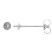 303L stainless steel Earstuds for 3 mm half-drilled beads x2