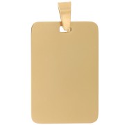 30x20mm 316L stainless steel Rectangular plate pendant - Gold x1|raw }}