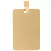 30x20mm 316L stainless steel Rectangular plate pendant - Gold x1