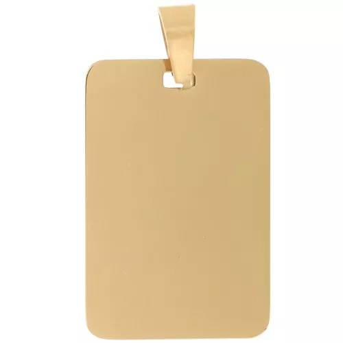 30x20mm 316L stainless steel Rectangular plate pendant - Gold x1