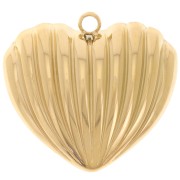 Curved heart pendant 27x28.5 mm - 304L Gold stainless steel x1