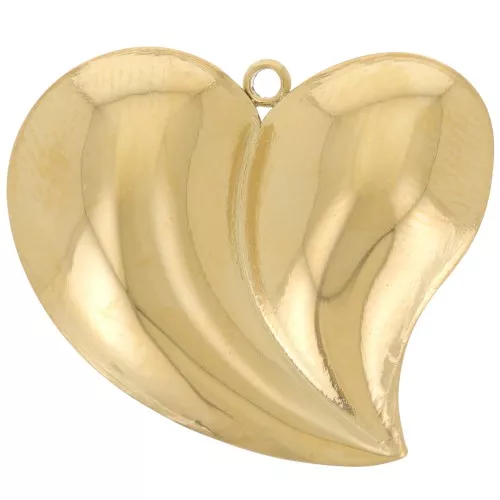 21x24mm 304L stainless steel Curved heart pendant - Gold x1