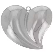 21x24mm 304L stainless steel Curved heart pendant x1
