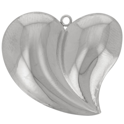 21x24mm 304L stainless steel Curved heart pendant x1