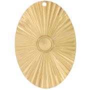 40x28mm St. steel 304L Pendant oval pleated effect for 6mm cabochon - Gold x1|raw }}