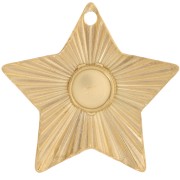 27x28mm 304L st.steel pleated effect star pendant for 6mm cabochon - Gold x1|raw }}