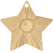27x28mm 304L st.steel pleated effect star pendant for 6mm cabochon - Gold x1