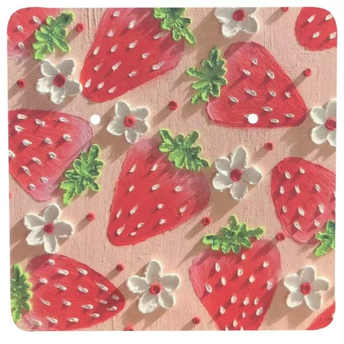 Pack of 50 6x6 cm earring cards - Strawberry x1