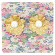 Pack of 50 6x6cm earring cards - Pastel flowers x1