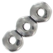 3 strands spacer rondelles 18x2.2 mm rhodium tone x5|raw }}