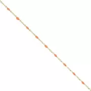 2mm 304 stainless steelFancy mesh and epoxy resin chain - gold - Orange x1m